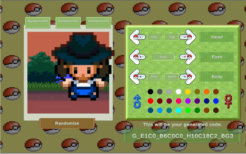 Pokemon Pixel Character Creator