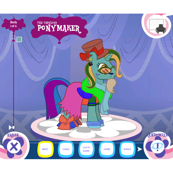 My Little Pony style character creator preview